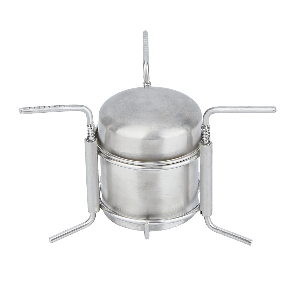 SUPERFINDINGS Camping Alcohol Stove Solid Alcohol Furnace Portable Burner Stand Stainless Steel Ultralight Folding Liquid Stove with Rack Support for Backpacking Picnic Hiking Camping Survival