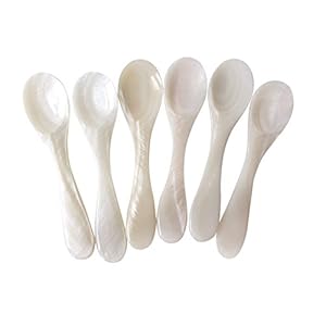 Marycrafts Set Van 6 Stuks Witte Kaviaar Lepel Van Parelmoer Kaviaar Lepeltjes Kaviaarlepeltje