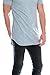 JC DISTRO Hipster Hip Hop Basic Crewneck Hgrey Longline Tshirts w/Side Zipper Medium
