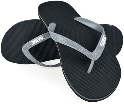 Ohau, Infradito in Gomma per Mare, Piscina, Spiaggia e Barca, Nero/Grigio, 41/42