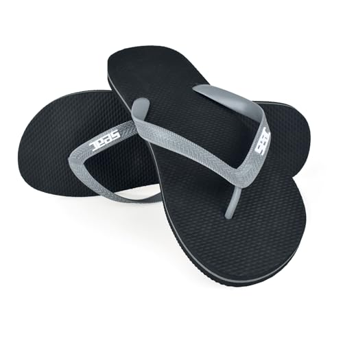 Ohau, Infradito in Gomma per Mare, Piscina, Spiaggia e Barca, Nero/Grigio, 41/42
