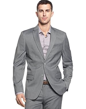 Calvin Klein Slim Fit Grey Textured Two Button New Men's Sport Coat