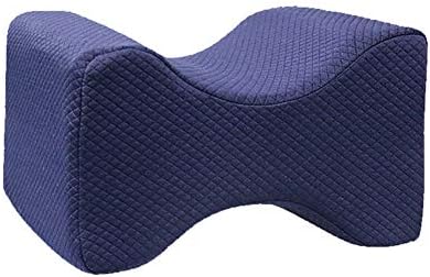 IRRIS Orthopedic Knee Pillow for Back Pain Sciatica Relief Memory Foam Contour Leg Pillow Hips Knee Support Cover (Blue)