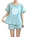 MyFav Teen Girls Lace Trimed Pajama Pleated Sleepwear Cute Bowknot Sheep Nighty