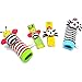 Deardeer 4 x Baby Infant Soft Toy Animal Wrist Rattles Hands Foots Finders Developmental Toys (Bee and Ladybug)