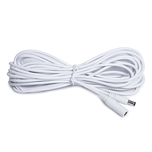 Foscam Universal Extension Cable Compatible with 12V Power Adaper for Home Security Camera CCTV IP Camera, 2.1x5.5mm DC Plug (20FT, White)