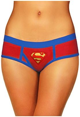 Plus Size Superman Boyshort Panty, Plus Size Red and Blue Panty