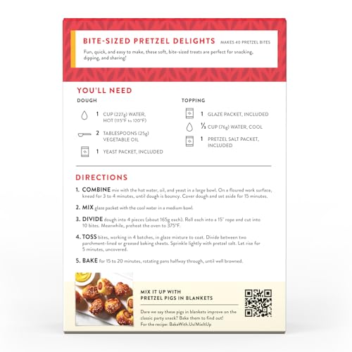 KING ARTHUR BAKING COMPANY SOFT & CHEWY PRETZEL BITES MIX KIT 15.6 OZ, BAKING MIX – READY IN 1 HOUR