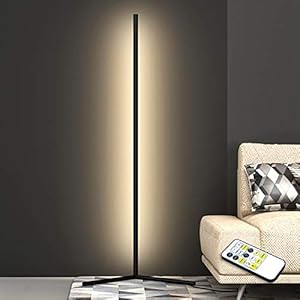 LED Vloerlamp Dimbare Hoek Vloerlamp Met Afstandsbediening 20W Tricolor Dimbaar Moderne Minimalistische Stijl, Ambient…