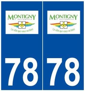78 Montigny Le Bretonneux Logo Autocollant Plaque Stickers Ville Droits Amazon Fr Cuisine Maison