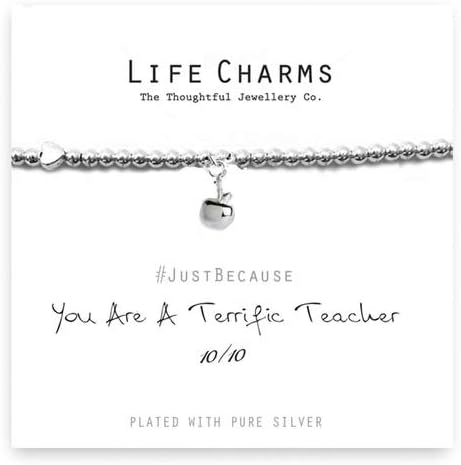 Life Charms Terrific Teacher Bracelet, Silver, 7.5 inch