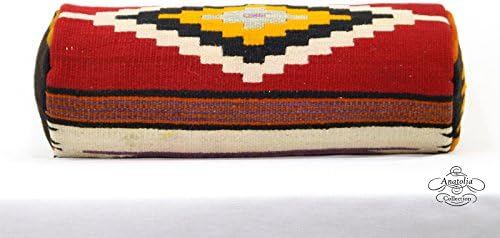 Oriental Bolster Kilim Pillow Designer Handwoven Round Cushion Cover Turkish Cylinder Pillowcase