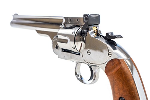 Bear River Schofield No. 3 Revolver - .177 Full Metal Airgun Pistol - CO2 BB Gun Shoot BB or Pellet Ammo Nickel Finish - Thumbnail 3