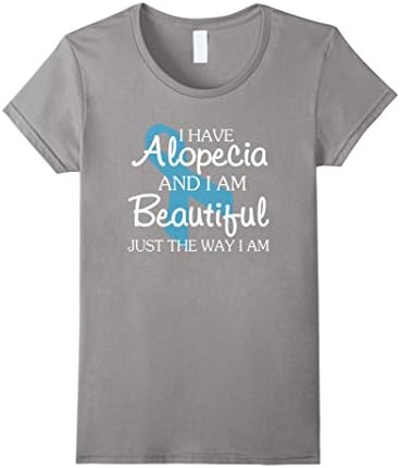 Women's I Have Alopecia Awareness, I Am Beautiful Just The Way I Am Large Slate