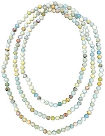 MGR MY GEMS ROCK! 80 Inch Super Long Polished Genuine Stone Multi-Layer Long Endless Infinity Beaded Necklace.