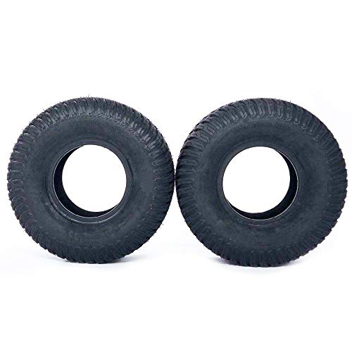 Roadstar Lawn Mower Turf Tires 15x6.00-6 Lawn Garden Tractor Golf Cart Tires 15x6x6 P332 4PR Tubeless, Set of 2
