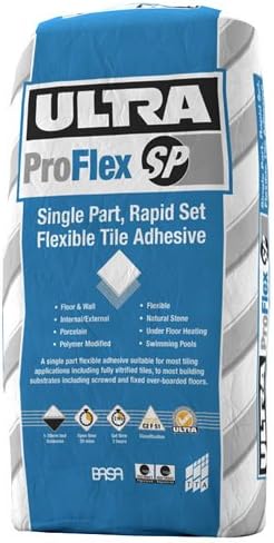 20kg Ultra ProFlex SP White flexible tile adhesive single part rapid set