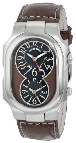 Philip Stein Unisex 2-BRN-ASDBR Signature Stainless Steel Watch With Brown Leather Band