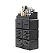 display4top Acrylic Makeup Organizers, 4 Pieces Cosmetic Display Cases with 12 Drawers for Lipstick and Jewerly, Great Vanity, Dresser, Bathroom Organizer (Black)