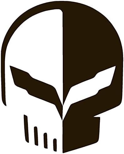Stingray Corvette Jake Racing Skull Vinyl Sticker Decal (6.4" x 8", Black)