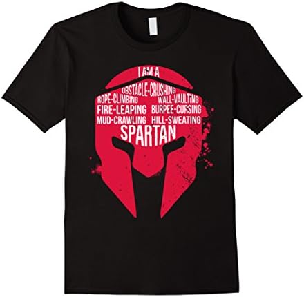 Mens I AM A SPARTAN T shirt Medium Black
