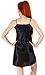 Women's Sexy Satin Silk Chemises Slip Dress Sleepwear, Black,L