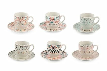 Tazzine Da Caffè Natalizie Chalet – Set Da 2 In New Bone China, Motivo Montano, Lavabili In Lavastoviglie
