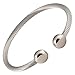 MAGNETJEWELRYSTORE Twisted Stainless Steel Magnetic Therapy Bracelet (Silver, Large - Wrist Size 7.75