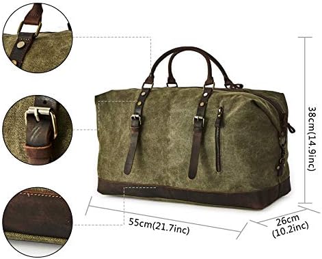 BRASS TACKS Leathercraft Men's Waxed Canvas Vintage Overnight Duffel Weekend Bag 2 BRASS TACKS Leathercraft Men's Waxed Canvas Vintage Overnight Duffel Weekend Bag