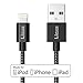 Lizone® 6ft USB Cable with Lightning Connector [Apple MFi Certified] for iPhone 6s 6s Plus 6 6 Plus 5s 5c 5, iPad Pro Mini Air iPad5, iPod and More (Nylon Braided-Black)