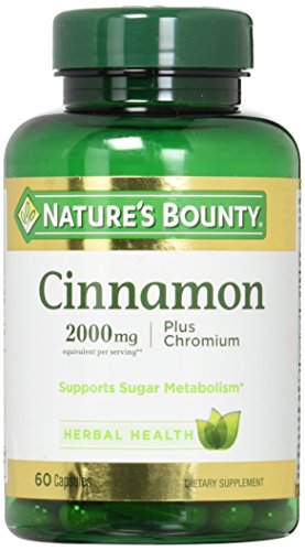 Nature's Bounty Cinnamon 2000mg Plus Chromium, Dietary Supplement Capsules 60 ea