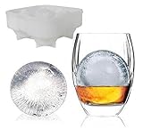 Drhob 1pcs New Design 4 Hole Ice Cube Ball Drinking Wine Tray Brick Round Maker Mold Sphere Mould Party Bar Silicone Ice Hockey Makerï¼ˆColor:clearï¼‰