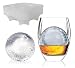 Drhob 1pcs New Design 4 Hole Ice Cube Ball Drinking Wine Tray Brick Round Maker Mold Sphere Mould Party Bar Silicone Ice Hockey Maker(Color:clear)