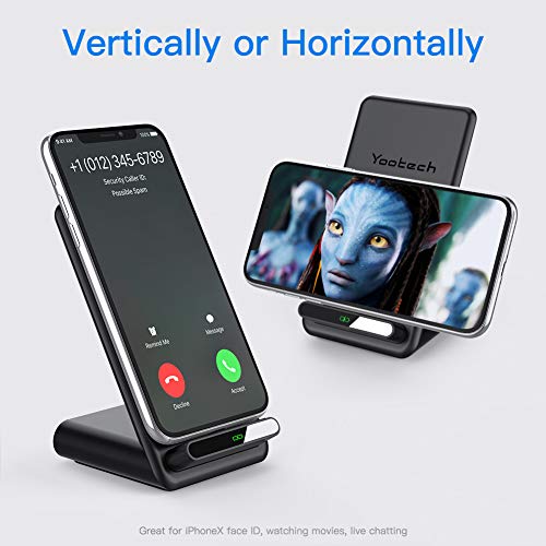 Yootech Fast Wireless Charger with Cooling Fan, Qi-Certified 10W Max Wireless Charging Stand with Quick Adapter,Compatible iPhone 11/11 Pro/11 Pro Max/XS MAX/XR/XS,Galaxy Note 10/Note 10 Plus/S10 Plus