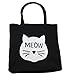 Mziart Cute Cat Cotton Canvas Shoulder Tote Bag Handbag Casual Travel Beach Bag Grocery Shopping Bag