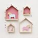 Sweet FanMuLin 2PCS Lovely Wooden House-Shaped Wall Storage Shelf Kid's Room Decoration (White)