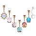 FECTAS Belly Button Rings Surgical Steel for Women Navel Belly Rings Piercing Ring Jewelry Pack Kit 14G