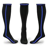 KKUP2U Compression Socks, Medical 20-30 mmHg Graduated Compression for Flight, Athletics, Travel, Nurses, Running - Boost Stamina, Circulation & Recovery -Black Blue L