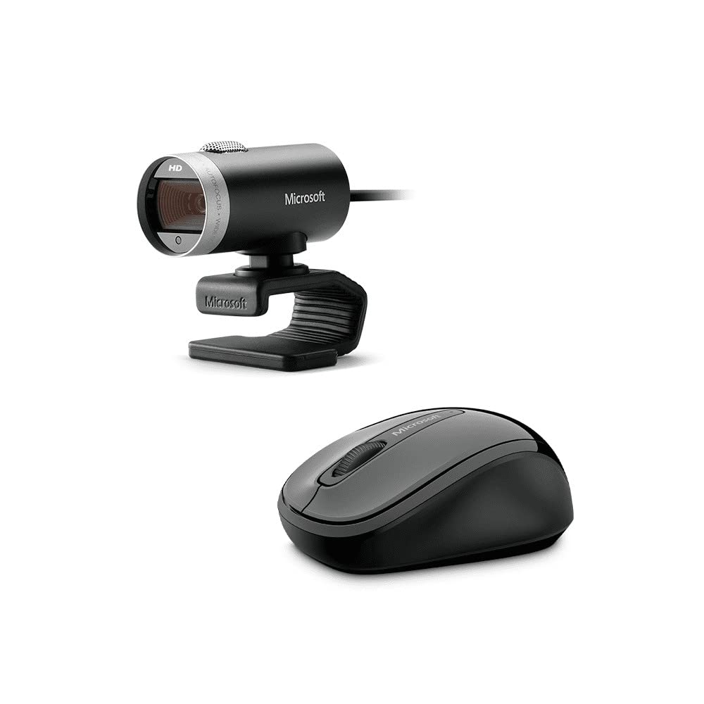 Microsoft LifeCam Cinema,Webcam with built-in noise cancelling Microphone, Light Correction, USB Connectivity, for video calling on Microsoft Teams/Zoom, compatible with Windows 8/10/11/ Mac
