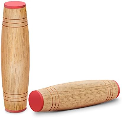 Morink Amazing Desk Toy!Beech Tabletop Rolling Stick Toy Anxiety Release and Hand-eye Coordination Toy for Home Office Party Class Bar( Wood )