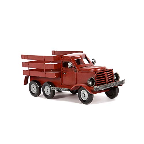 Ayiguri Metal American Truck Car Model Retro Vintage Iron Car Models Handmade Classic Decoration Photography Props (Red)