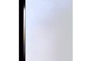 DUOFIRE Privacy Window Film Frosted Glass Film Matte White Static Cling Glass Film No Glue Anti-UV Window Sticker Non Adhesive for Privacy Office Meeting Room Bathroom Living Room DS001W 11.8x78.7in