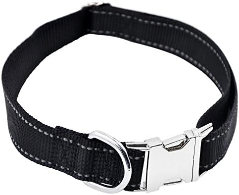 ZenNutt Adjustable Nylon Dog Collar with Metal Buckle for Small/Medium/Large (13.3 to 20.8 inch) (Red)