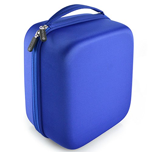 Headphone Full Size Hard Large Carrying Case / Travel Bag with Space for Cable, AMP, Parts and Accessories (Fit AKG, Sennheiser HD700, HD650, HD600, HD380, PXC450, PC163D, ATH W3000ANV, W5000, Shure SRH240 SRH440 SRH550DJ SRH750DJ, Beats Studio, Solo and More) Blue