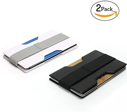 Minimalist Front Pocket Super Slim Mens Wallet Money Clip Credit Card Holder (2 PCS)