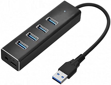 USB 3.0 HUB 4 PORT Portable Aluminum HubFor Macbook, Mac Pro / mini, iMac, Surface Pro, XPS, Notebook PC, USB Flash Drives, Mobile HDD, and More (4-port USB3.0 with short cable))