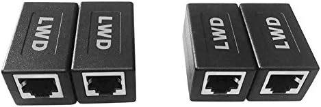 LWD 4 Pack RJ45 Coupler In-Line Coupler Cat7/Cat6/Cat5e Ethernet Cable Extender Adapter Female to Female