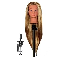 Bellrino 30" Cosmetology Mannequin Manikin Training Head with Synthetic Fiber with Table Clamp Holder - (ANITA+C)