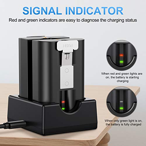 KIMILAR Battery Charger Compatible with Ring Video Doorbell 2, Spotlight Cam, Peephole Cam & Stick Up Cam, Dual Port Rechargeable Charging Station with Fast Charging Adapter (Batteries NOT Included) - Thumbnail 3