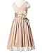 Bow Dream Flower Girl Dress Junior Bridesmaids V-Neckline Chiffon Champagne 8